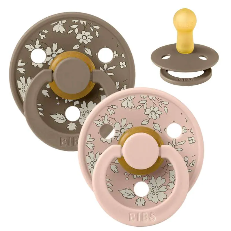 Bibs Round Colour Pacifier - 2-Pack - sz. 2 - natural rubber - Liberty - Capel/Blush Mix