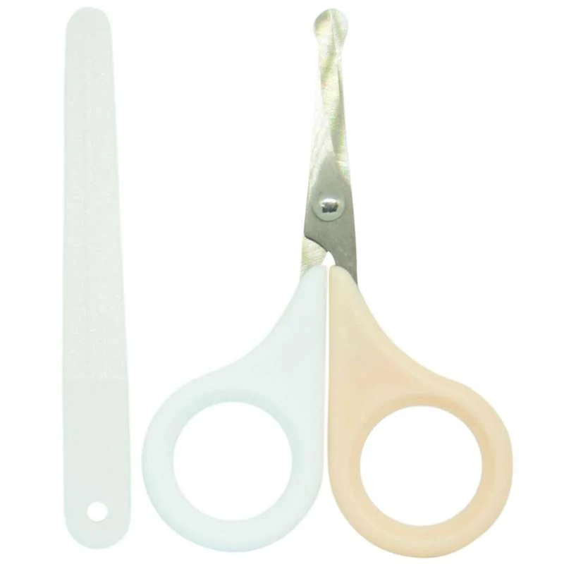 Oopsy Nail scissors with rounded tip and nail file - Peach