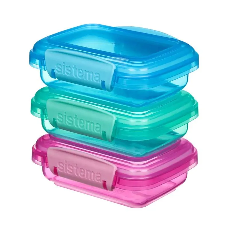 Sistema Snackboxar - Lunchpaket - 3-Pack - 200ml - Ass. Färger