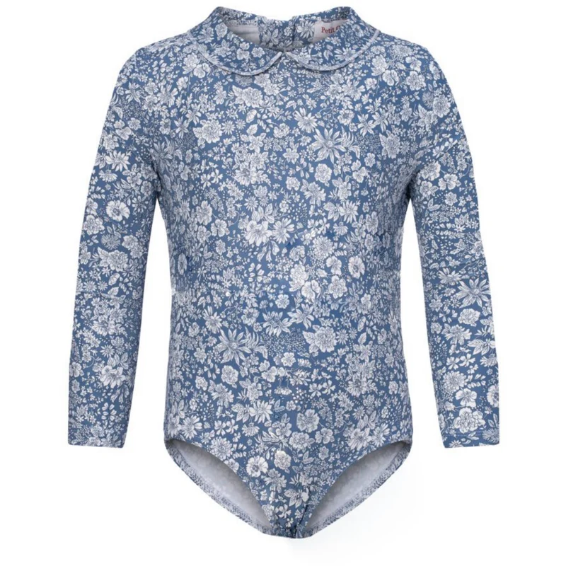 Petit Crabe Evening Sky (Made With Liberty© Fabric) Peeter Pan Badedrakt L/S