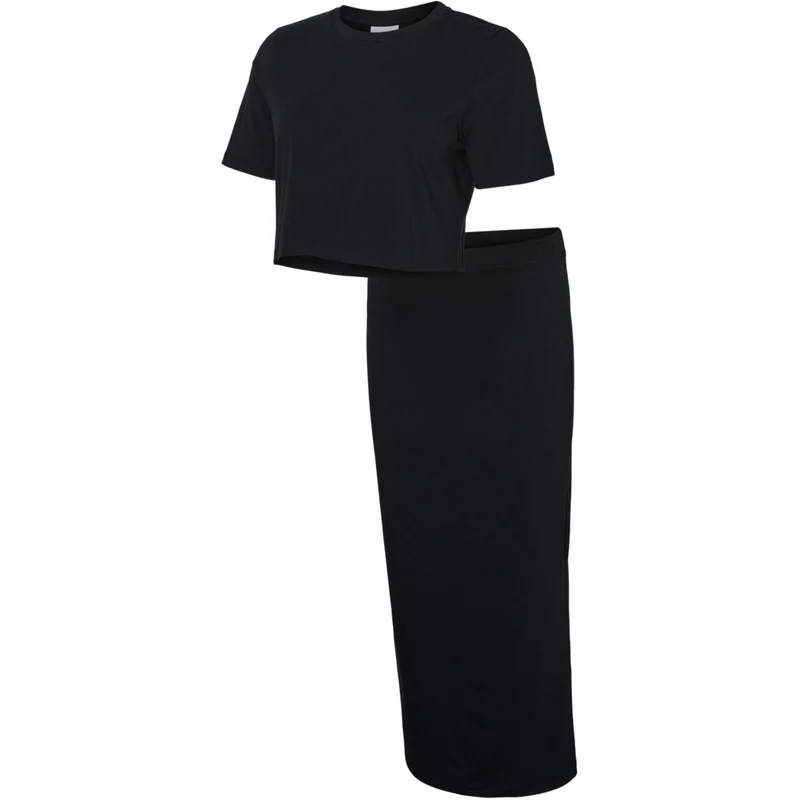 Mama;licious Black Mlkerrie Topp & Skjørt Jrs Sett Noos