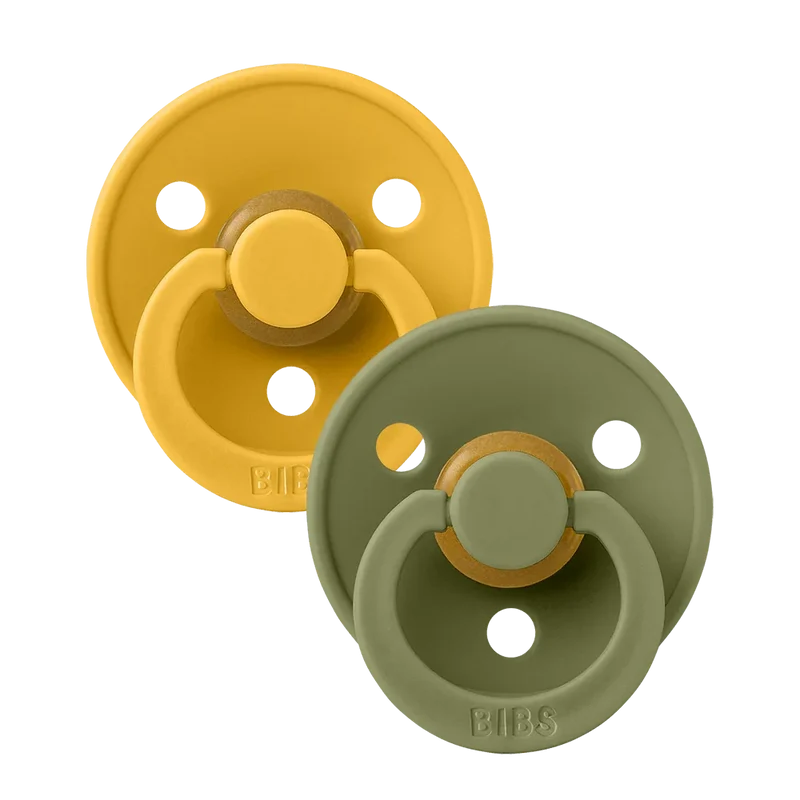 Colour Pacifiers 2 Pack - Honey Bee/Olive