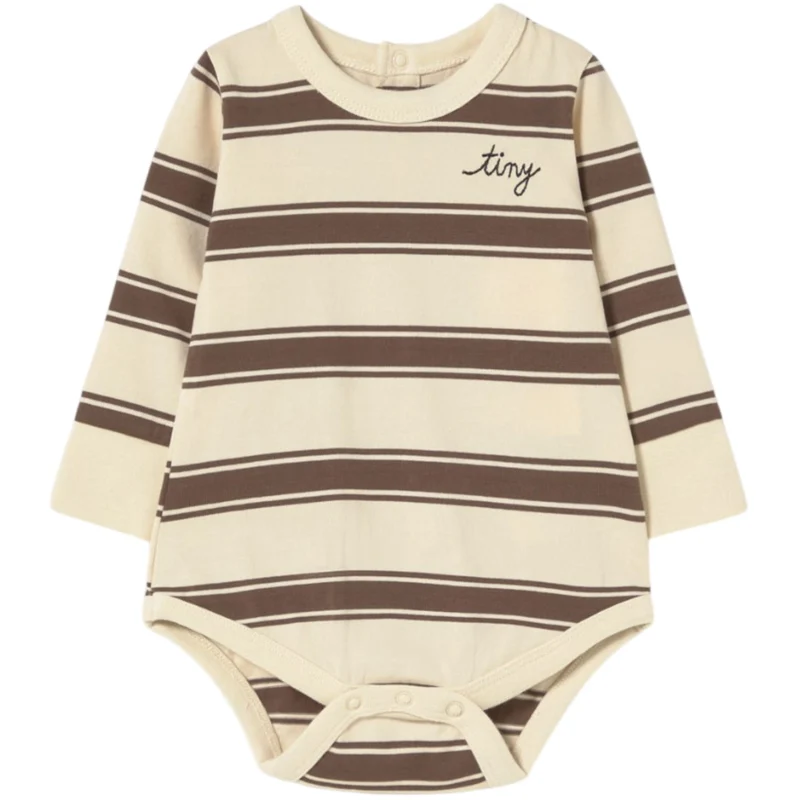 TinyCottons Cacao Retro Stripes Body