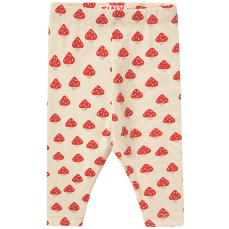 TinyCottons Ivory Mini Mushrooms Rib Baby Pant