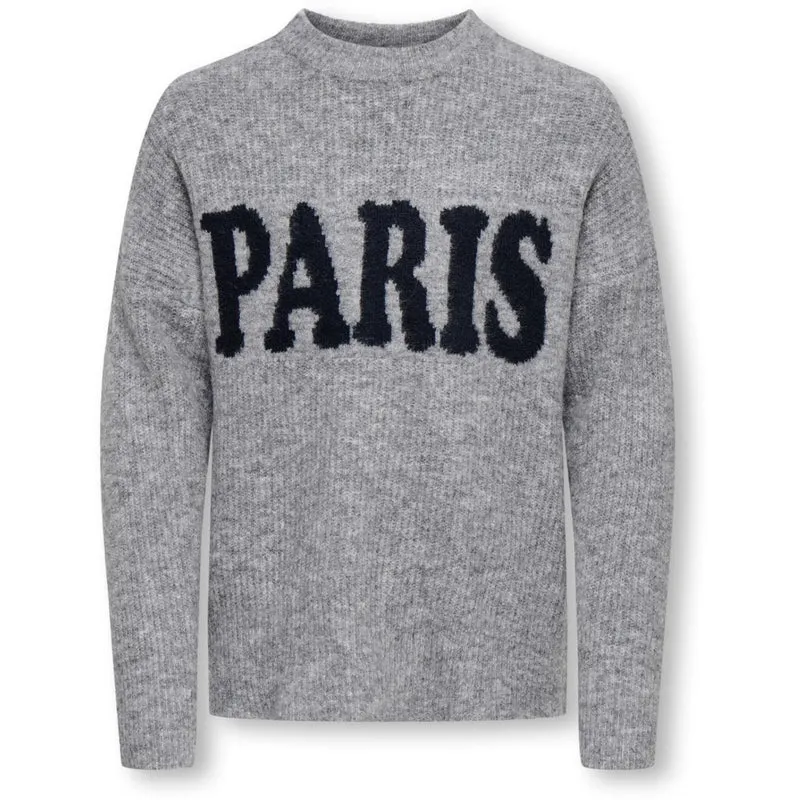 kids ONLY Grey Melange Paris/Dark Navy Kogjerico L/S Pullover Vd Knt