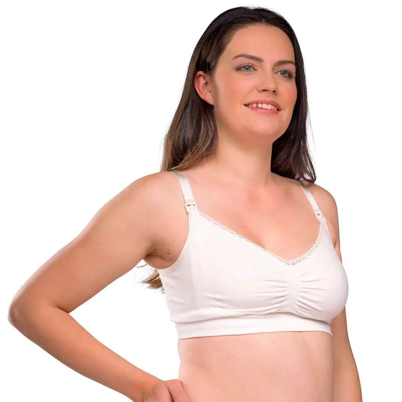 Carriwell New Mum Organic nursing bra seamless - white