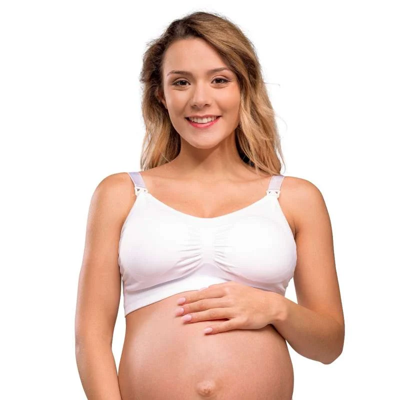 Carriwell New Mum Amnings-BH sömlös med inlägg - vit