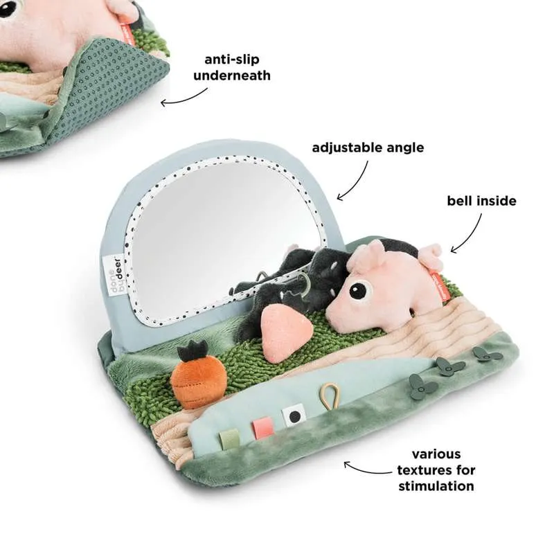 Done By Deer Tummy Time Sensory Mirror - Tiny Farm - Color Mix