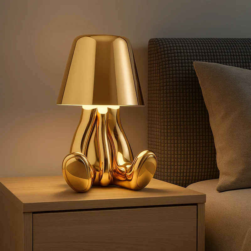 Dekorativ LED Bordlampe med Unik Skulpturel Design