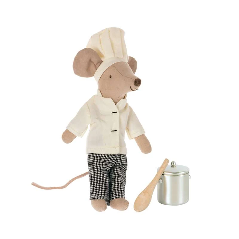 Maileg Cooking Mouse with Soup Pot and Spoon