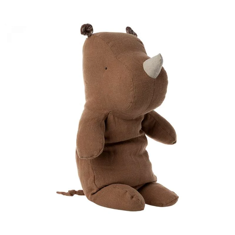 Maileg Safari Friends - Medium Næsehorn Bamse - Chokolade
