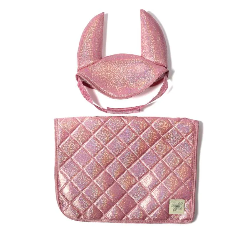 By Astrup Sadelunderlag og Hut til Kæphest - Pink Glitter
