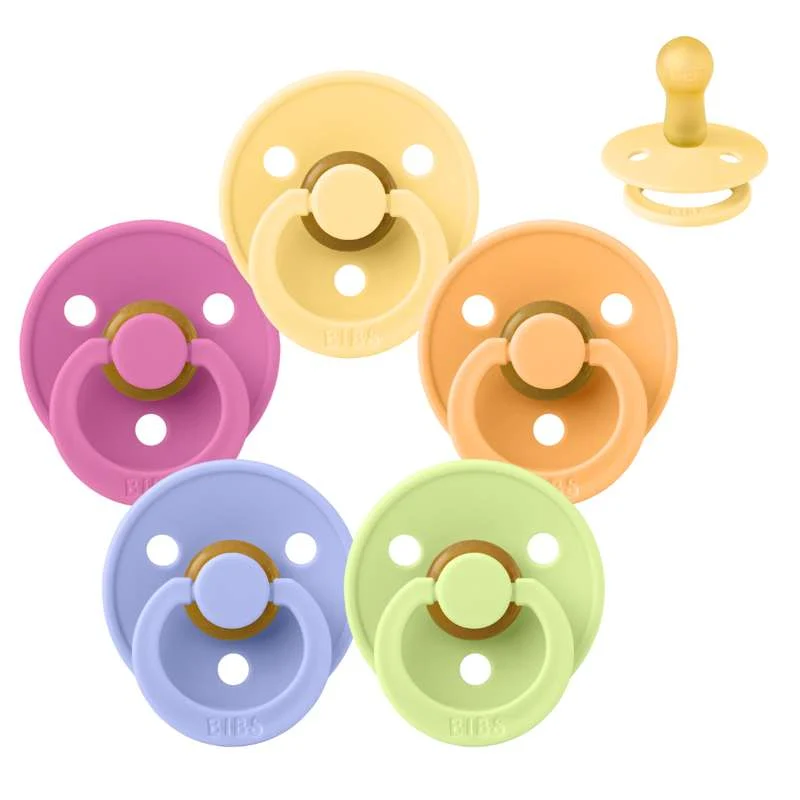 Bibs Round Colour Pacifier - bundle - 5 pcs. - sz. 2 - Sweet Sorbet