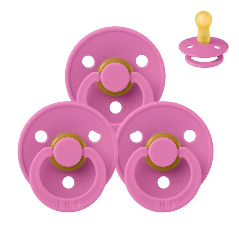 Bibs Round Colour Pacifier - bundle - 3 pcs. - sz. 2 - Bubblegum