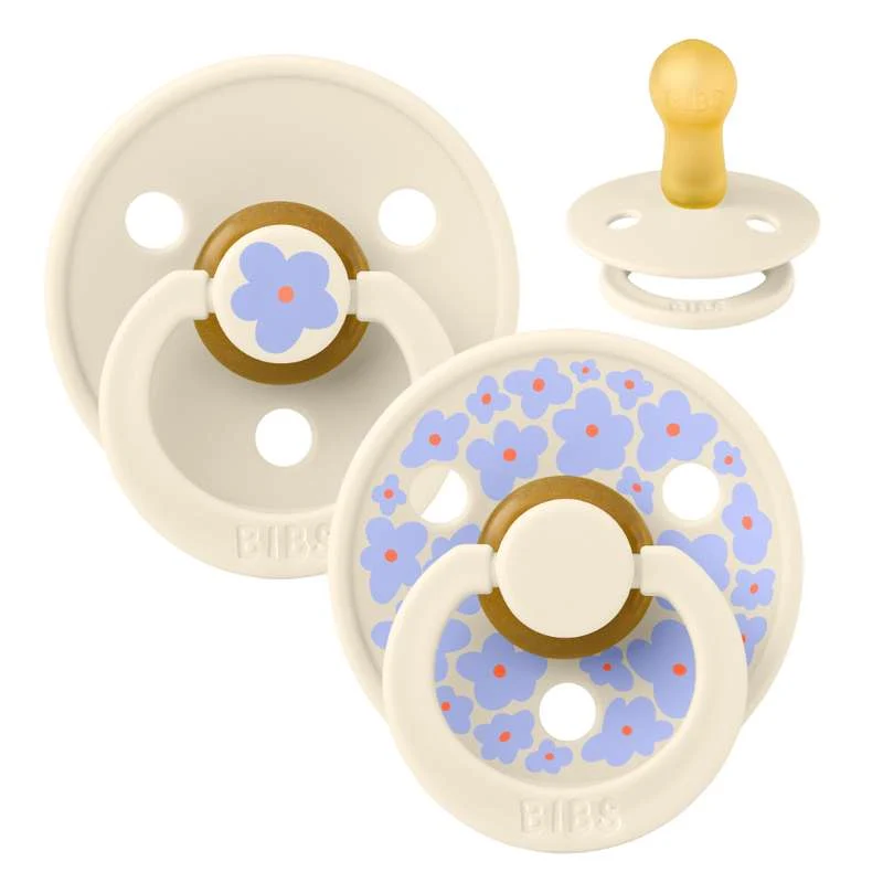 BIBS Rund Colour napp - 2-Pack - Str. 2 - Naturgummi - Jasmine Studio - Ivory/Ivory