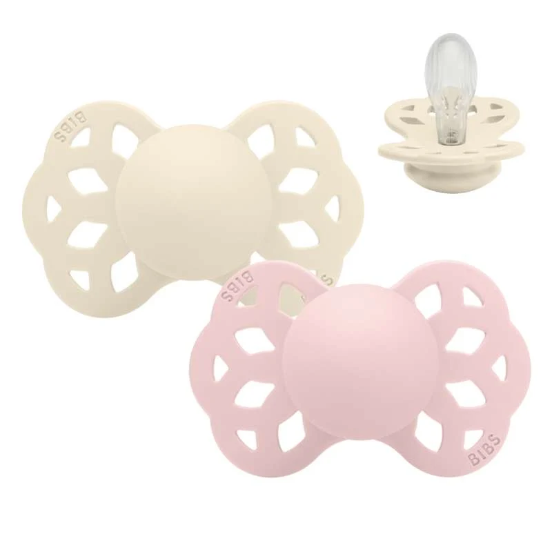 BIBS Symmetrisk Infinity Sut - 2-Pack - strl. 2 - Silikon - Elfenben/Blomma