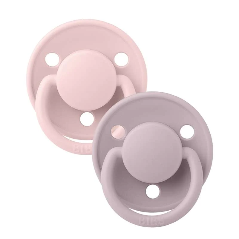 BIBS Rund De Lux Napp - 2-Pack - Onesize - Silikon - Blossom/Dusky Lilac