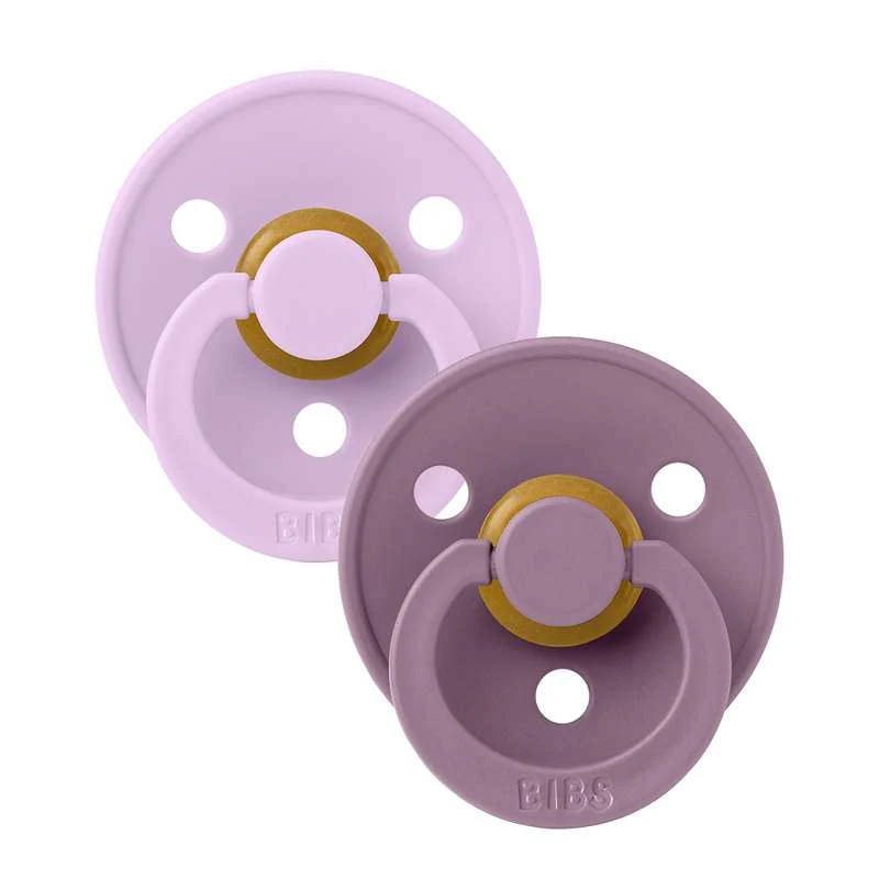 Bibs Anatomical Colour Pacifier - 2-Pack - sz. 2 - natural rubber - Violet Sky/Mauve