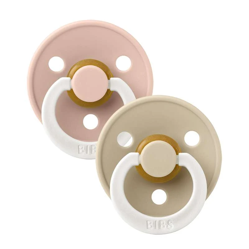 BIBS Symmetrisk Colour Sut - 2-Pack - strl. 2 - naturgummi - GLOW - Blush/Vanilla