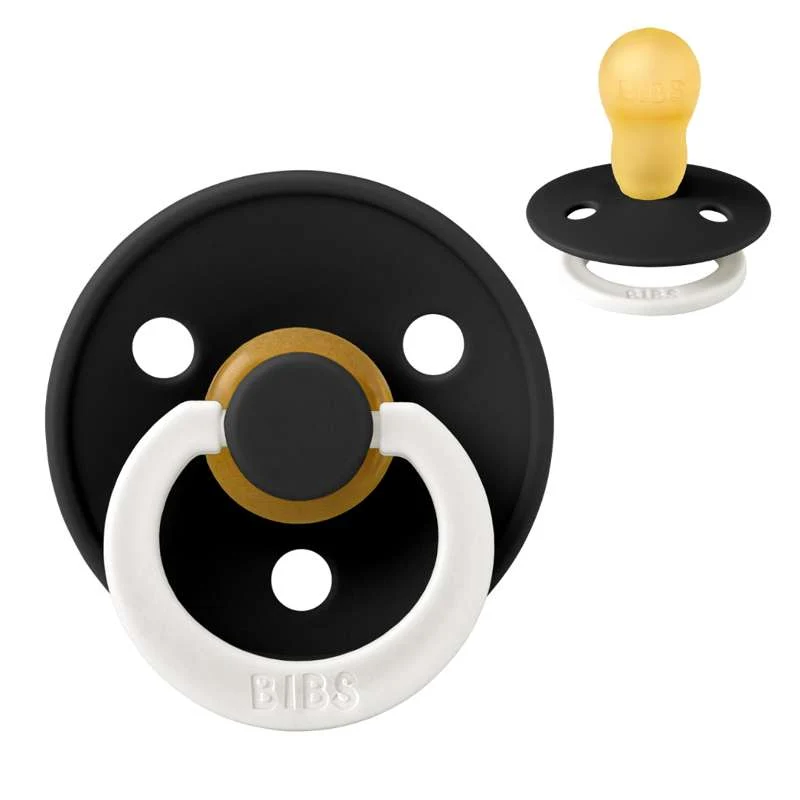 Bibs Round Colour Pacifier - sz. 3 - natural rubber - GLOW - Black