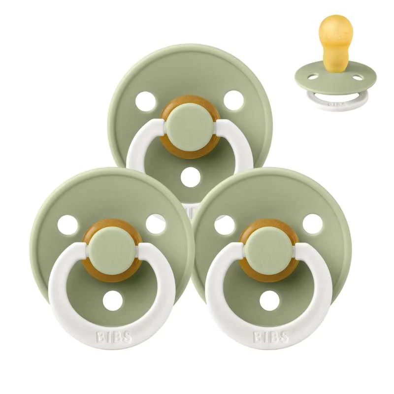 Bibs Round Colour Pacifier - bundle - 3 pcs. - sz. 3 - GLOW - Sage