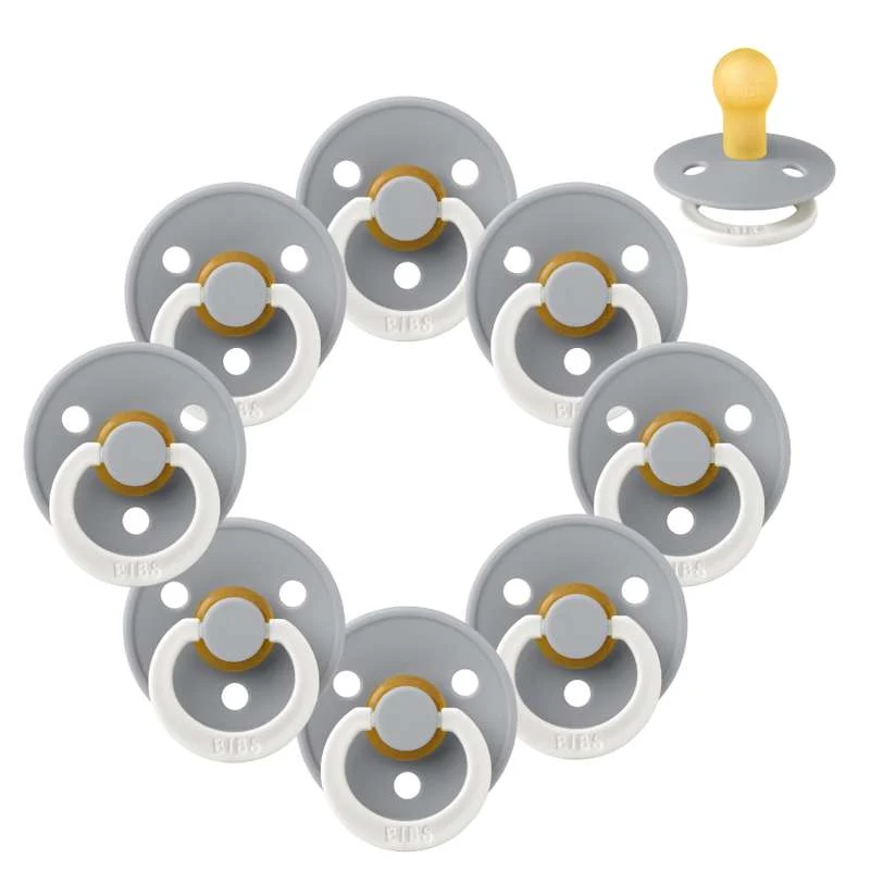 Bibs Round Colour Pacifier - bundle - 8 pcs. - sz. 1 - GLOW - Cloud