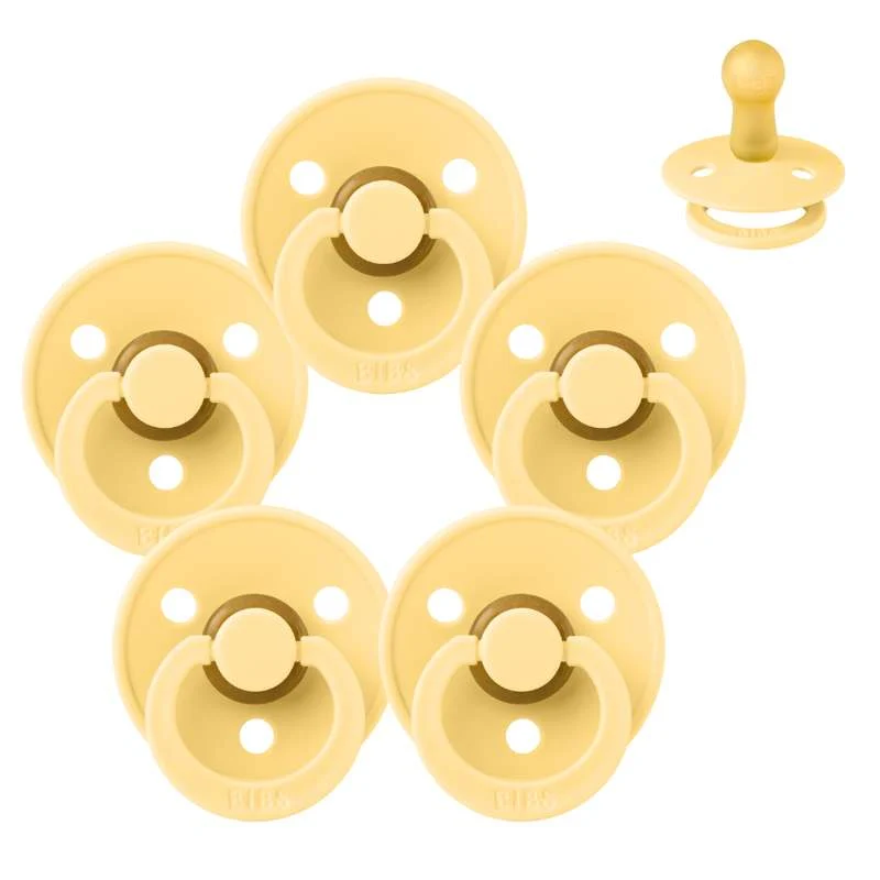 Bibs Rund Colour Napp - Sampak - 5 st. - strl. 2 - Ljus Smör