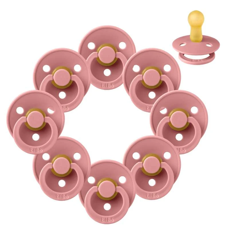 Bibs Rund Colour Napp - bundle - 8 st. - strl. 2 - Dusty Pink