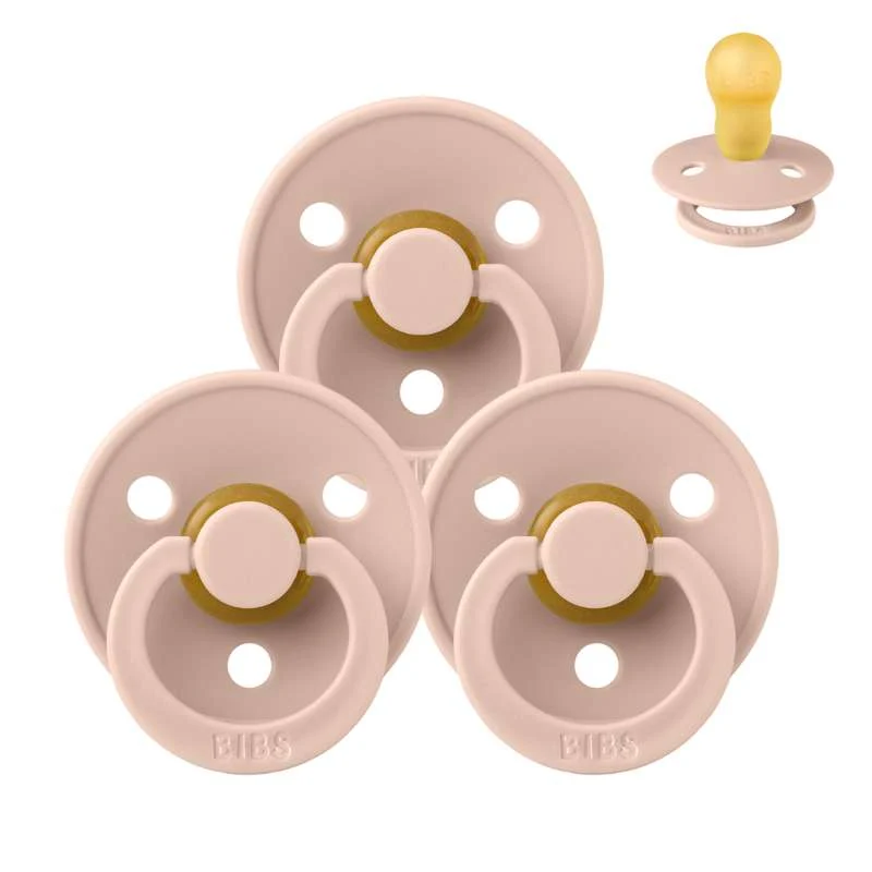 Bibs Round Colour Pacifier - bundle - 3 pcs. - sz. 3 - Blush