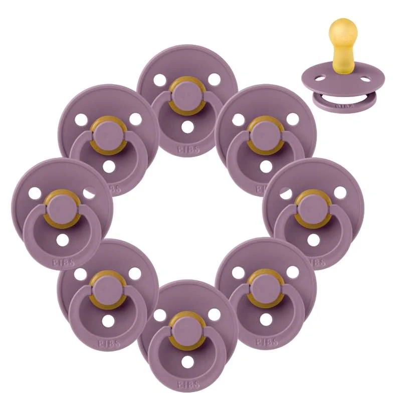 Bibs Round Colour Pacifier - bundle - 8 pcs. - sz. 2 - Mauve