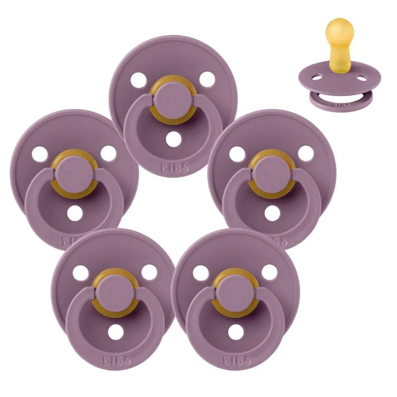 Bibs Round Colour Pacifier - bundle - 5 pcs. - sz. 2 - Mauve