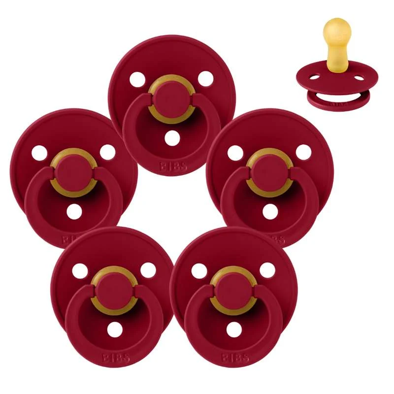 Bibs Round Colour Pacifier - bundle - 5 pcs. - sz. 2 - Ruby