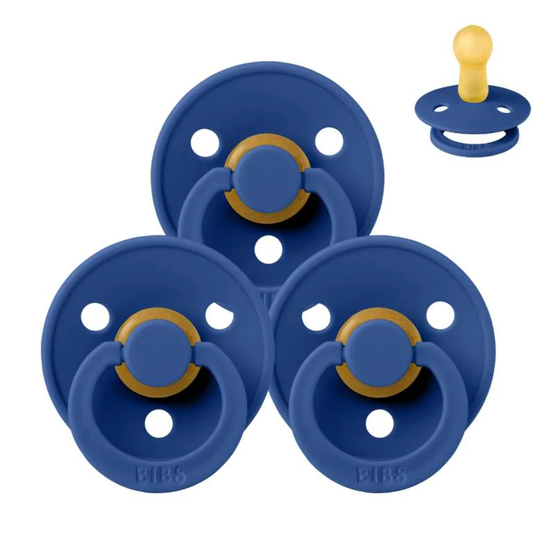 Bibs Round Colour Pacifier - bundle - 3 pcs. - sz. 2 - Cornflower