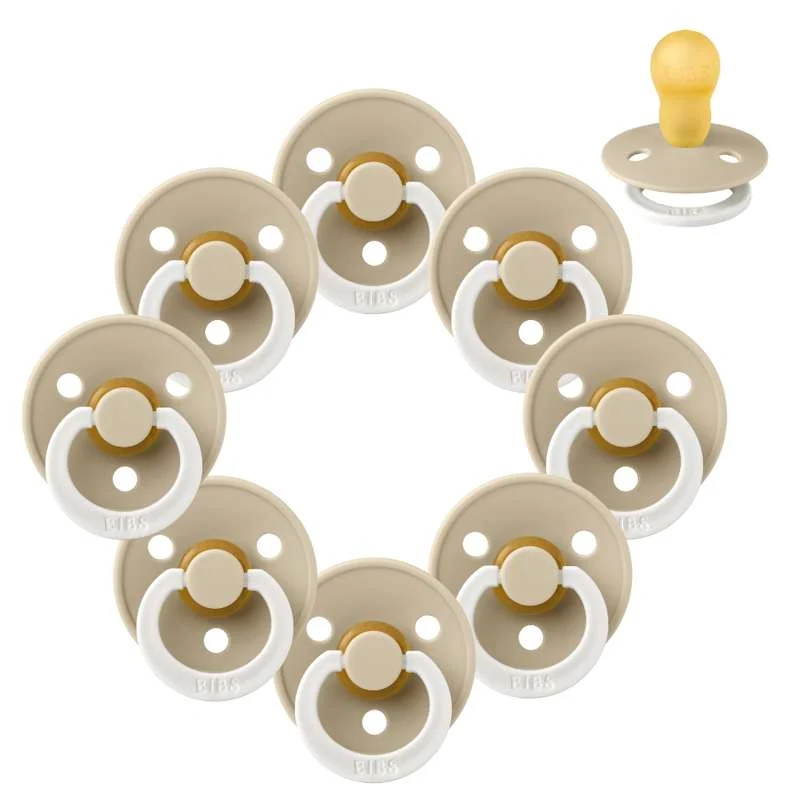 Bibs Round Colour Pacifier - bundle - 8 pcs. - sz. 3 - GLOW - Vanilla