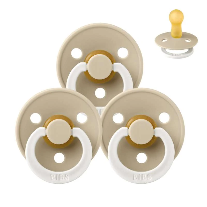 Bibs Round Colour Pacifier - bundle - 3 pcs. - sz. 2 - GLOW - Vanilla