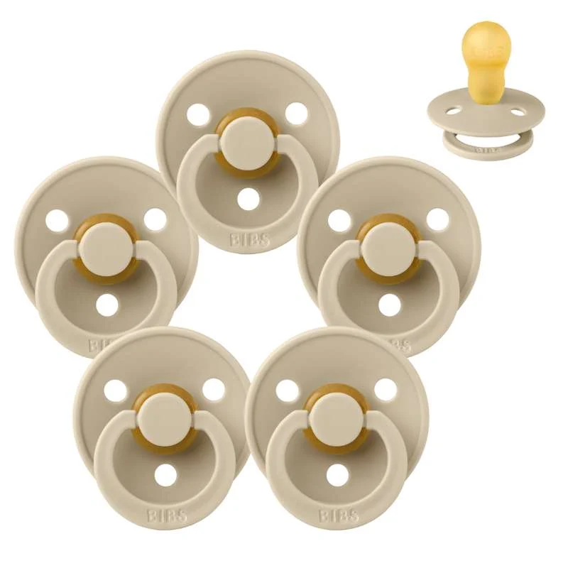 Bibs Round Colour Pacifier - bundle - 5 pcs. - sz. 3 - Vanilla
