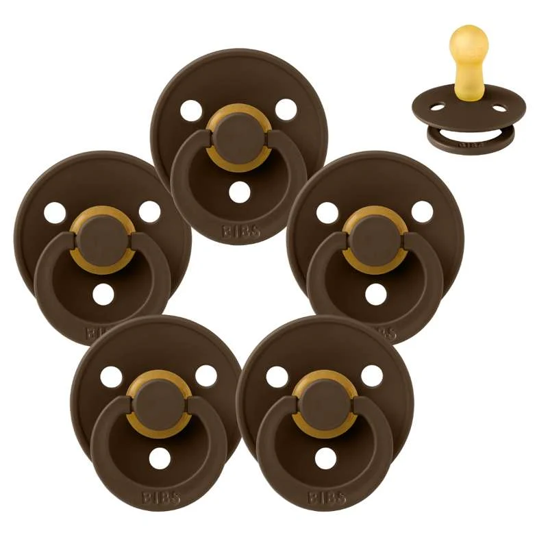 Bibs Rund Colour Napp - bundle - 5 st. - strl. 2 - Mocha