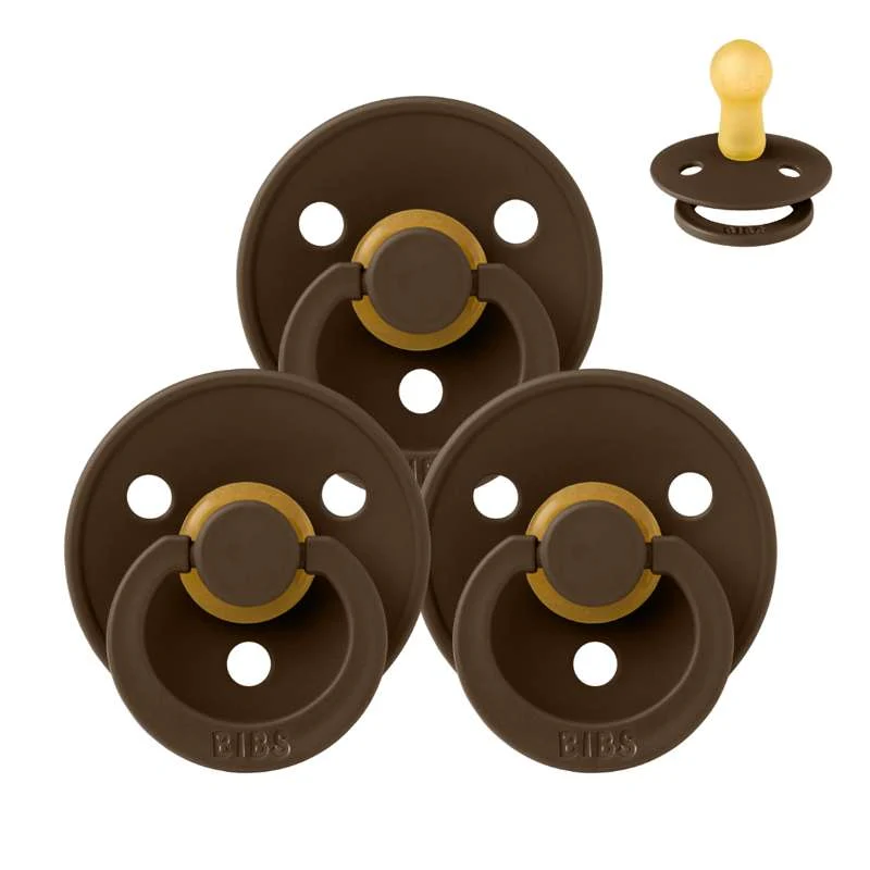 Bibs Round Colour Pacifier - bundle - 3 pcs. - sz. 2 - Mocha