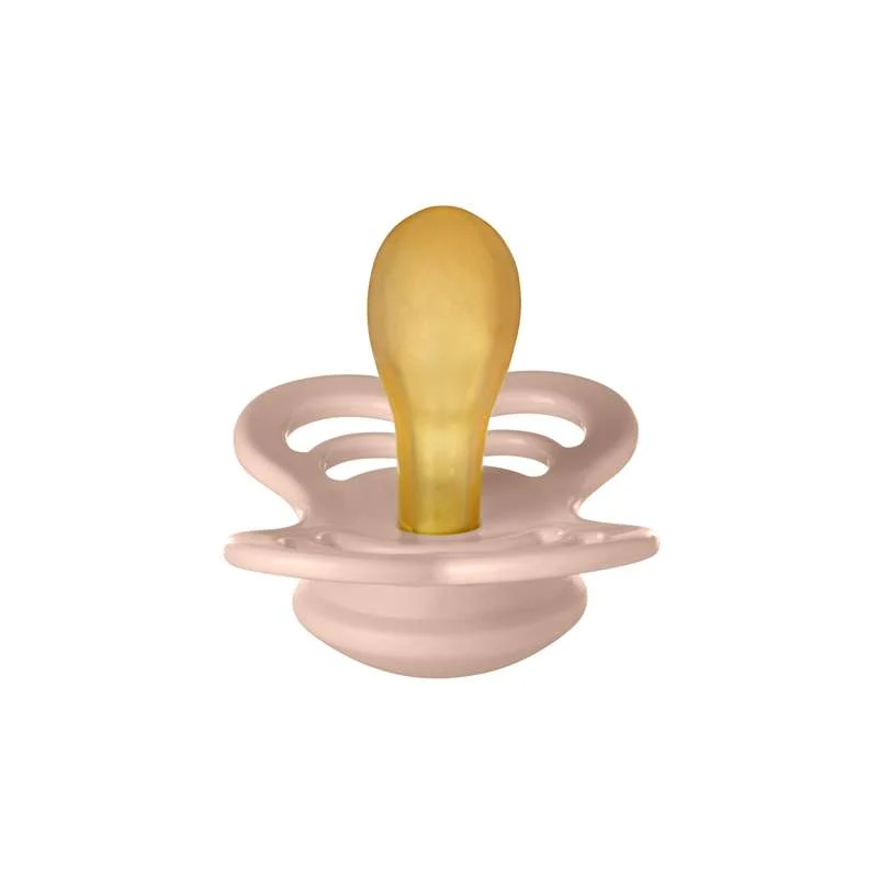 BIBS Symmetrical Supreme Pacifier - Size 2 - Natural Rubber - Blush