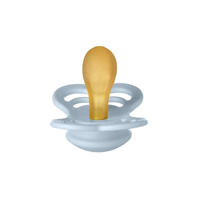 BIBS Symmetrical Supreme Pacifier - Str. 2 - Natural Rubber - Baby Blue
