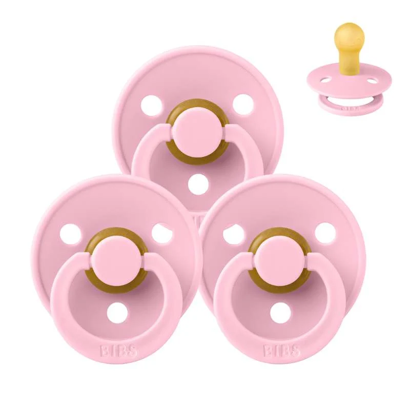 Bibs Rund Colour Napp - Sampak - 3 st. - strl. 1 - Baby Pink