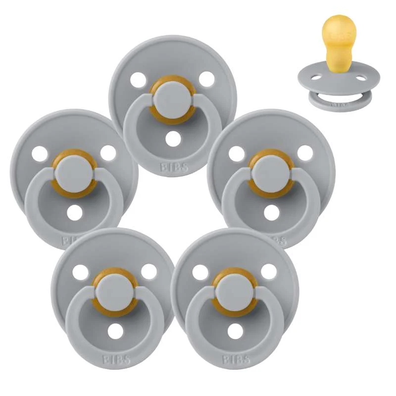 Bibs Round Colour Pacifier - bundle - 5 pcs. - sz. 3 - Cloud