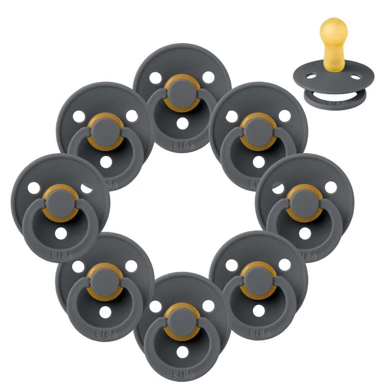 Bibs Round Colour Pacifier - bundle - 8 pcs. - sz. 2 - Iron