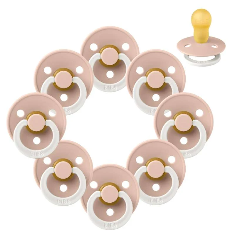Bibs Rund Colour Napp - Sampak - 8 st. - strl. 3 - GLOW - Blush