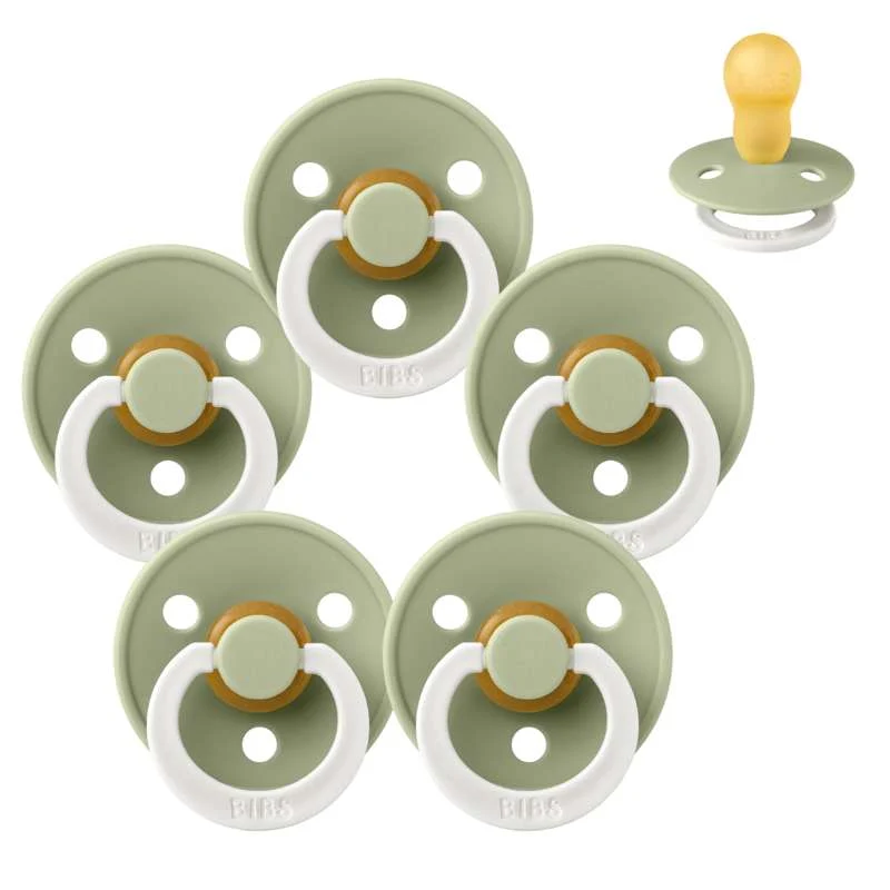 Bibs Rund Colour Napp - Sampak - 5 st. - strl. 3 - GLOW - Salvia