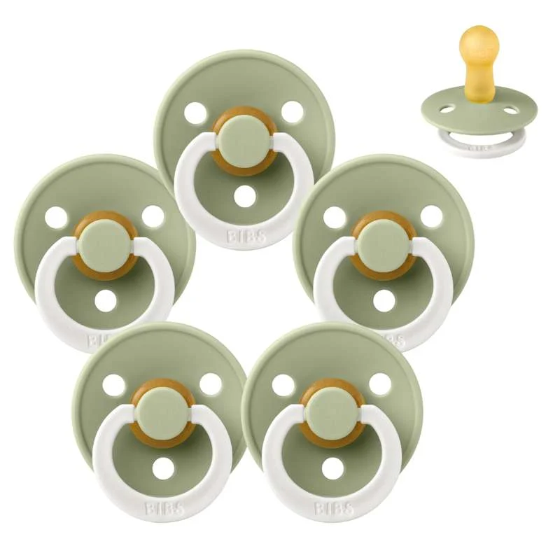 Bibs Rund Colour Napp - bundle - 5 st. - strl. 2 - GLOW - Salvia