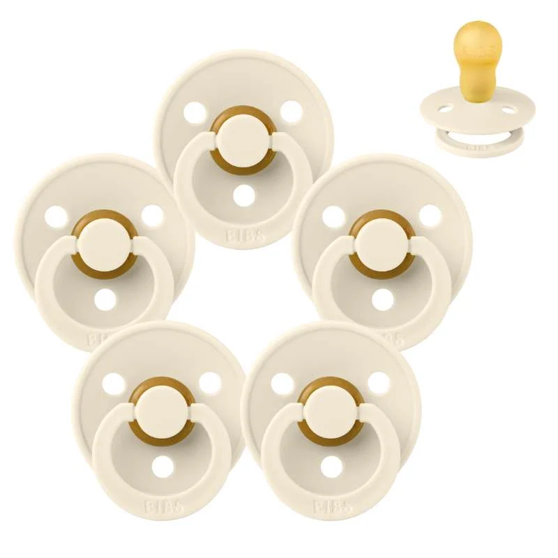 Bibs Round Colour Pacifier - bundle - 5 pcs. - sz. 3 - Ivory