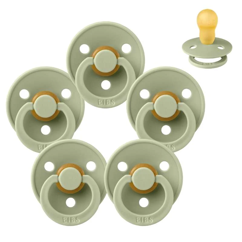 Bibs Round Colour Pacifier - bundle - 5 pcs. - sz. 3 - Sage