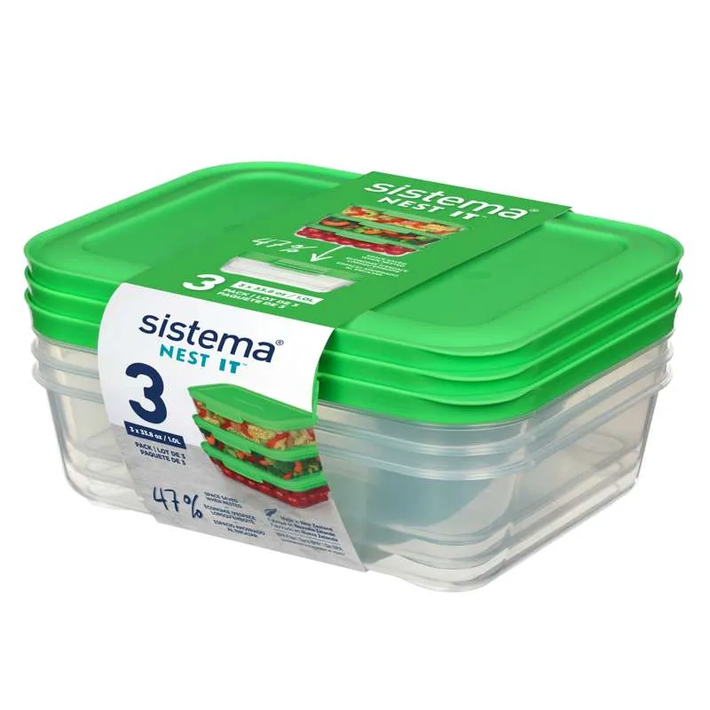 Sistema Matförvaring - Nest It - 3-Pack - 1L - Grön