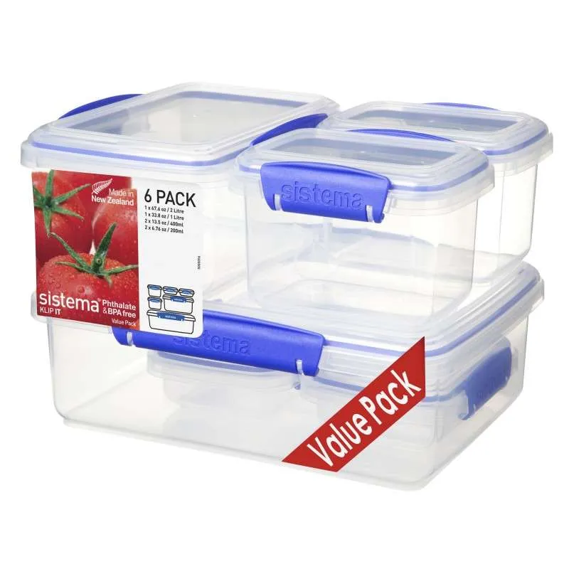 Sistema Matlagring - Klipp Det - 6-Pack - Blå